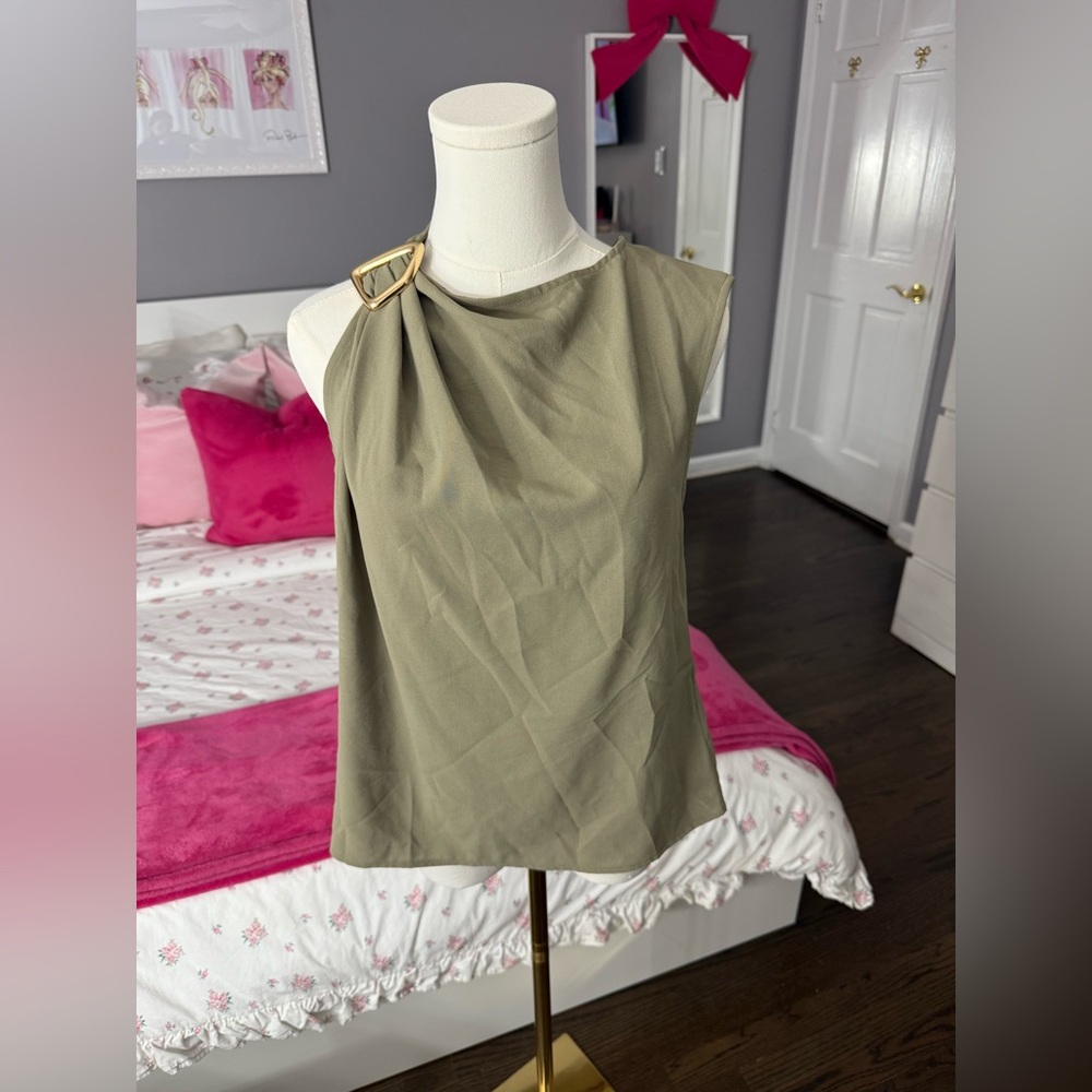 Olive Green Sleeveless Top